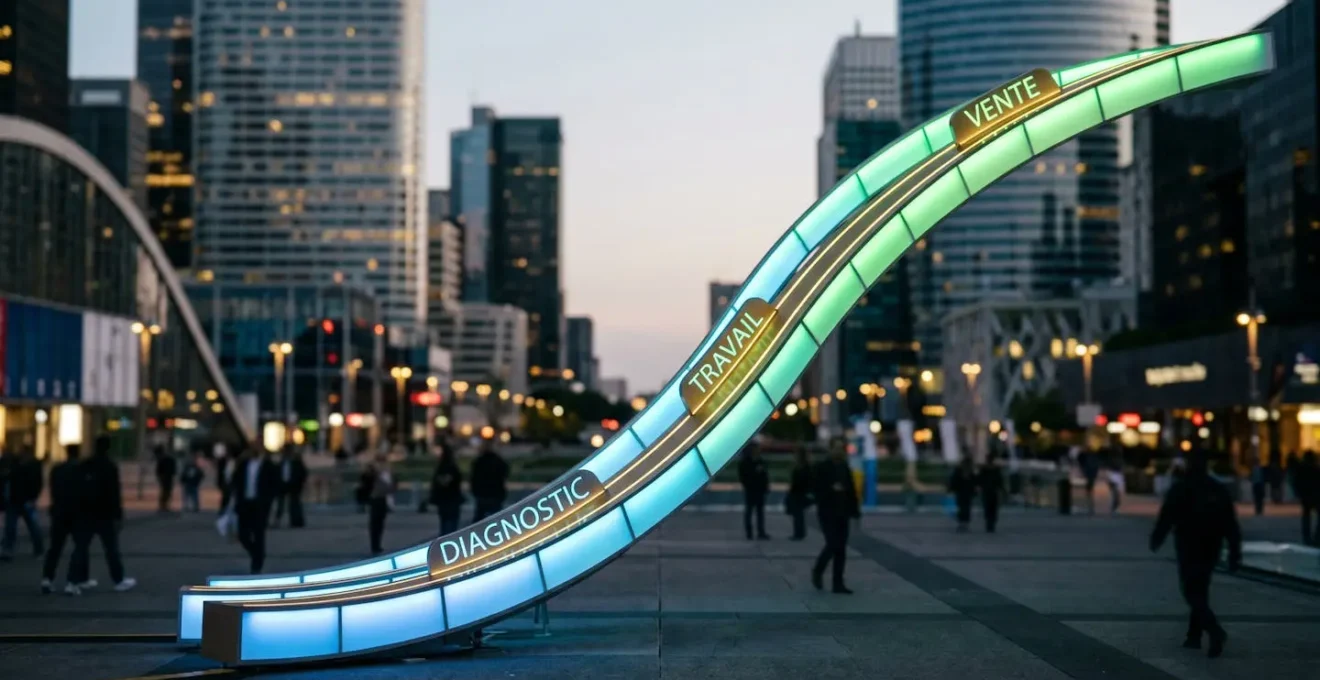Courbe ascendante lumineuse symbolisant l'augmentation de valeur grâce au PPPT.