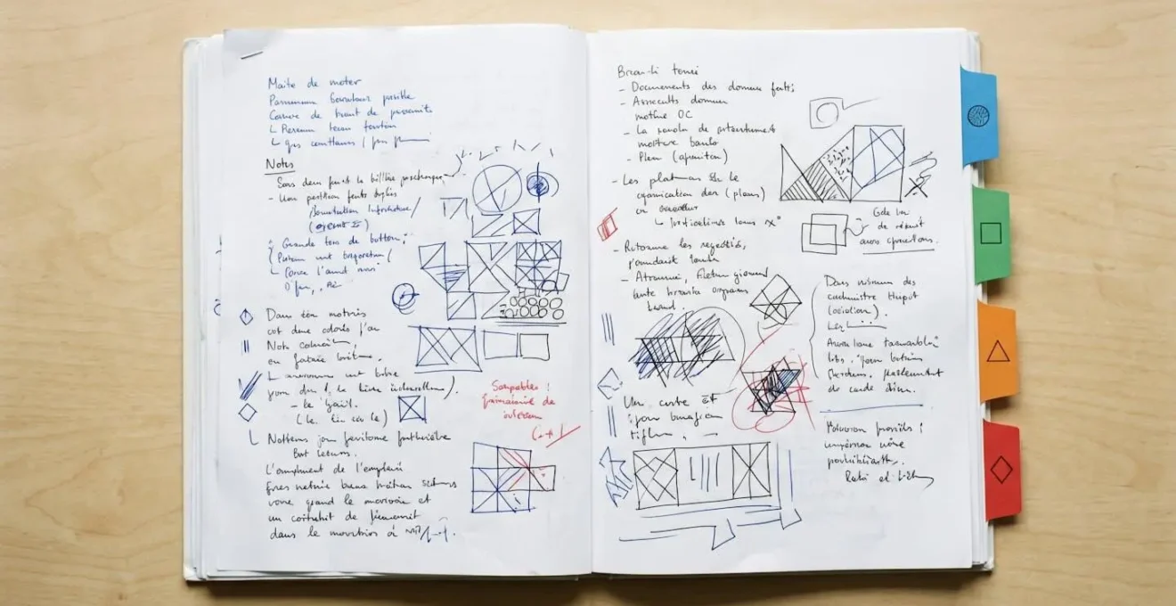 Document PPPT avec onglets colorés représentant les sections clés.